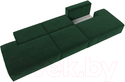Диван Лига Диванов Прага Лофт Лонг (велюр зеленый)
