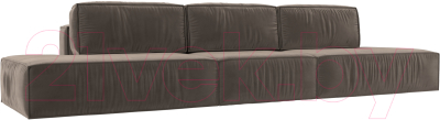 Диван Лига Диванов Прага Лофт Лонг (велюр коричневый) - фото