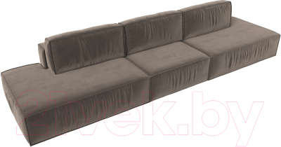 Диван Лига Диванов Прага Лофт Лонг (велюр коричневый)