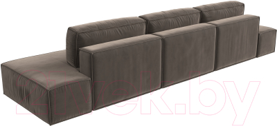 Диван Лига Диванов Прага Лофт Лонг (велюр коричневый)