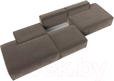 Диван Лига Диванов Прага Лофт Лонг (велюр коричневый)