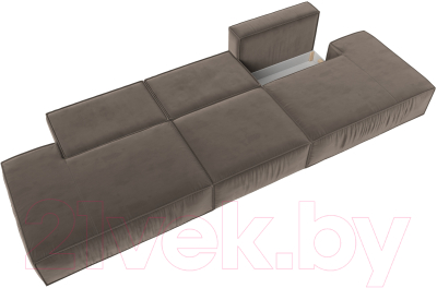 Диван Лига Диванов Прага Лофт Лонг (велюр коричневый)