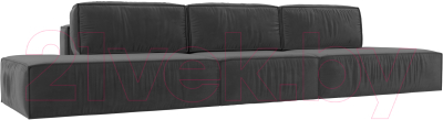 Диван Лига Диванов Прага Лофт Лонг (велюр серый) - фото