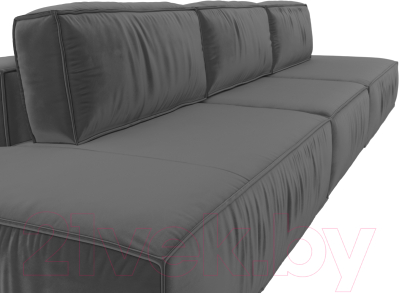 Диван Лига Диванов Прага Лофт Лонг (велюр серый)