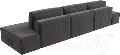 Диван Лига Диванов Прага Лофт Лонг (велюр серый)