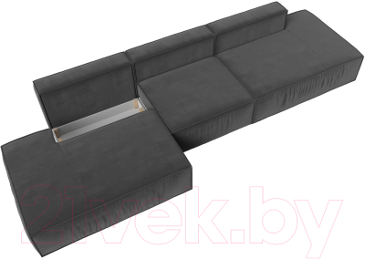 Диван Лига Диванов Прага Лофт Лонг (велюр серый)