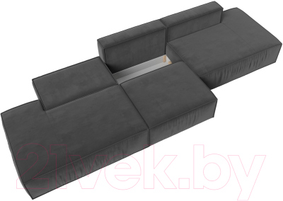 Диван Лига Диванов Прага Лофт Лонг (велюр серый)