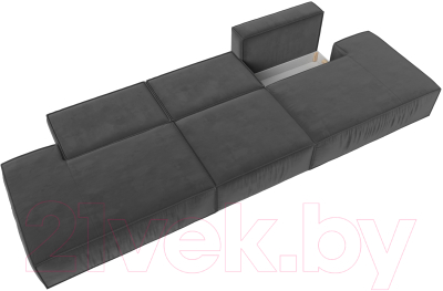 Диван Лига Диванов Прага Лофт Лонг (велюр серый)