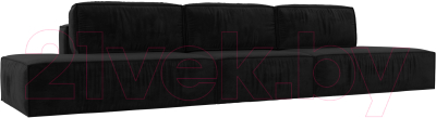 Диван Лига Диванов Прага Лофт Лонг (велюр черный) - фото