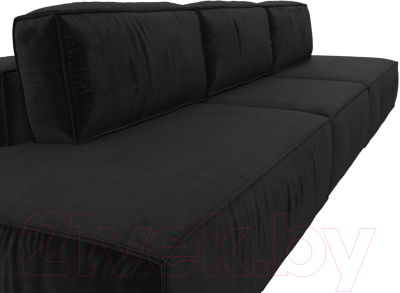 Диван Лига Диванов Прага Лофт Лонг (велюр черный)