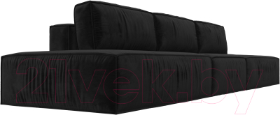 Диван Лига Диванов Прага Лофт Лонг (велюр черный)