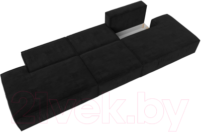 Диван Лига Диванов Прага Лофт Лонг (велюр черный)