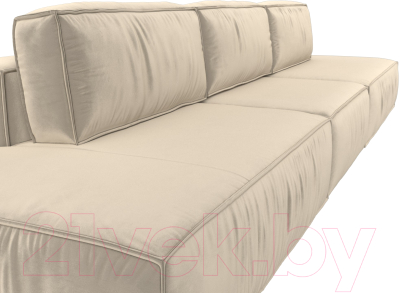 Диван Лига Диванов Прага Лофт Лонг (микровельвет бежевый)