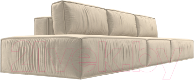 Диван Лига Диванов Прага Лофт Лонг (микровельвет бежевый)