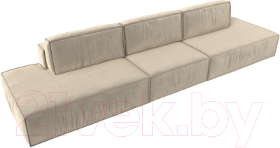 Диван Лига Диванов Прага Лофт Лонг (микровельвет бежевый)