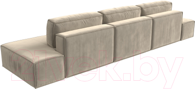Диван Лига Диванов Прага Лофт Лонг (микровельвет бежевый)