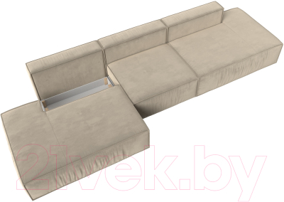 Диван Лига Диванов Прага Лофт Лонг (микровельвет бежевый)