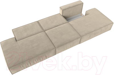 Диван Лига Диванов Прага Лофт Лонг (микровельвет бежевый)