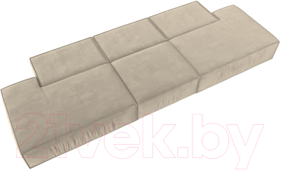 Диван Лига Диванов Прага Лофт Лонг (микровельвет бежевый)
