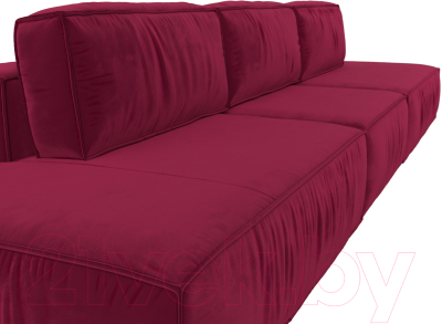 Диван Лига Диванов Прага Лофт Лонг (микровельвет бордовый)