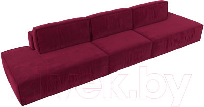 Диван Лига Диванов Прага Лофт Лонг (микровельвет бордовый)
