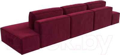 Диван Лига Диванов Прага Лофт Лонг (микровельвет бордовый)