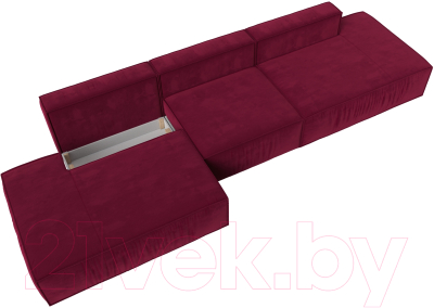 Диван Лига Диванов Прага Лофт Лонг (микровельвет бордовый)