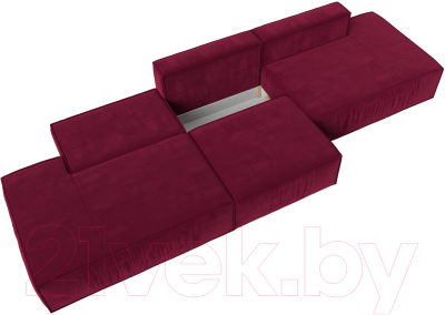 Диван Лига Диванов Прага Лофт Лонг (микровельвет бордовый)