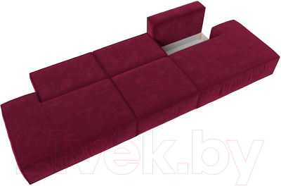 Диван Лига Диванов Прага Лофт Лонг (микровельвет бордовый)