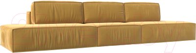 Диван Лига Диванов Прага Лофт Лонг (микровельвет желтый) - фото