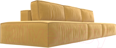 Диван Лига Диванов Прага Лофт Лонг (микровельвет желтый)