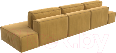Диван Лига Диванов Прага Лофт Лонг (микровельвет желтый)