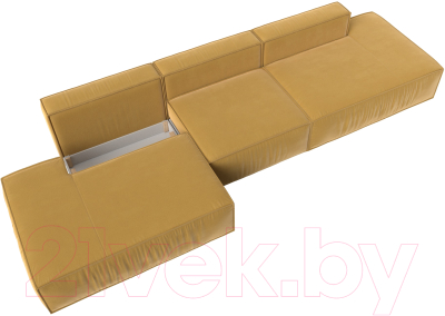 Диван Лига Диванов Прага Лофт Лонг (микровельвет желтый)