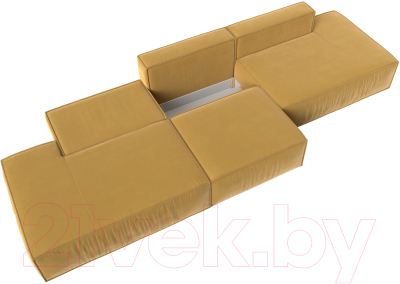 Диван Лига Диванов Прага Лофт Лонг (микровельвет желтый)