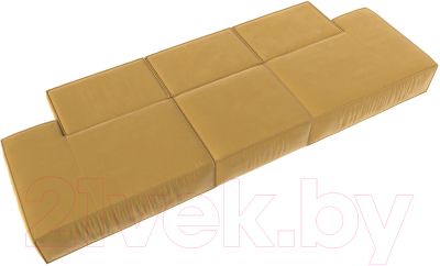 Диван Лига Диванов Прага Лофт Лонг (микровельвет желтый)