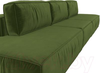 Диван Лига Диванов Прага Лофт Лонг (микровельвет зеленый)