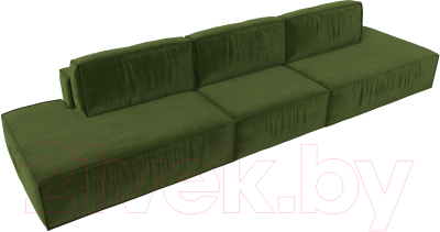 Диван Лига Диванов Прага Лофт Лонг (микровельвет зеленый)