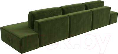 Диван Лига Диванов Прага Лофт Лонг (микровельвет зеленый)