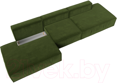Диван Лига Диванов Прага Лофт Лонг (микровельвет зеленый)
