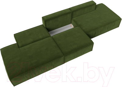 Диван Лига Диванов Прага Лофт Лонг (микровельвет зеленый)
