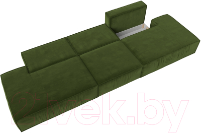 Диван Лига Диванов Прага Лофт Лонг (микровельвет зеленый)