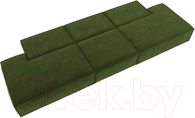 Диван Лига Диванов Прага Лофт Лонг (микровельвет зеленый)