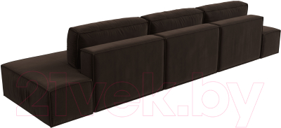 Диван Лига Диванов Прага Лофт Лонг (микровельвет коричневый)
