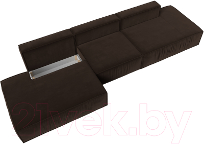 Диван Лига Диванов Прага Лофт Лонг (микровельвет коричневый)