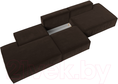 Диван Лига Диванов Прага Лофт Лонг (микровельвет коричневый)
