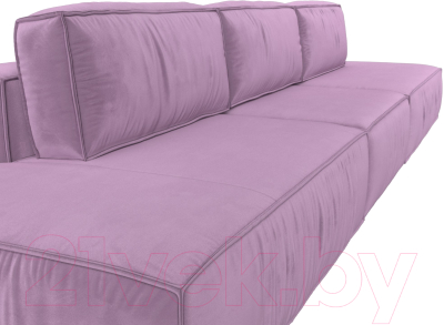 Диван Лига Диванов Прага Лофт Лонг (микровельвет сиреневый)