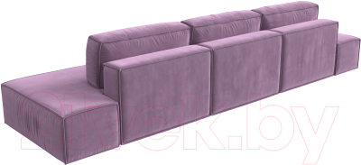 Диван Лига Диванов Прага Лофт Лонг (микровельвет сиреневый)