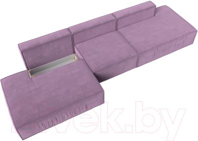 Диван Лига Диванов Прага Лофт Лонг (микровельвет сиреневый)