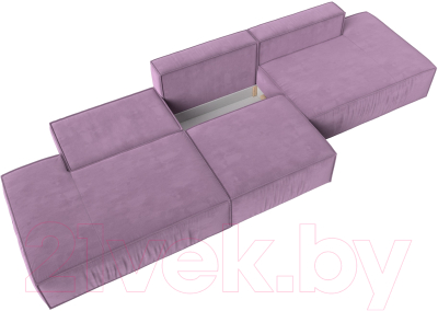 Диван Лига Диванов Прага Лофт Лонг (микровельвет сиреневый)