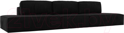 Диван Лига Диванов Прага Лофт Лонг (микровельвет черный) - фото